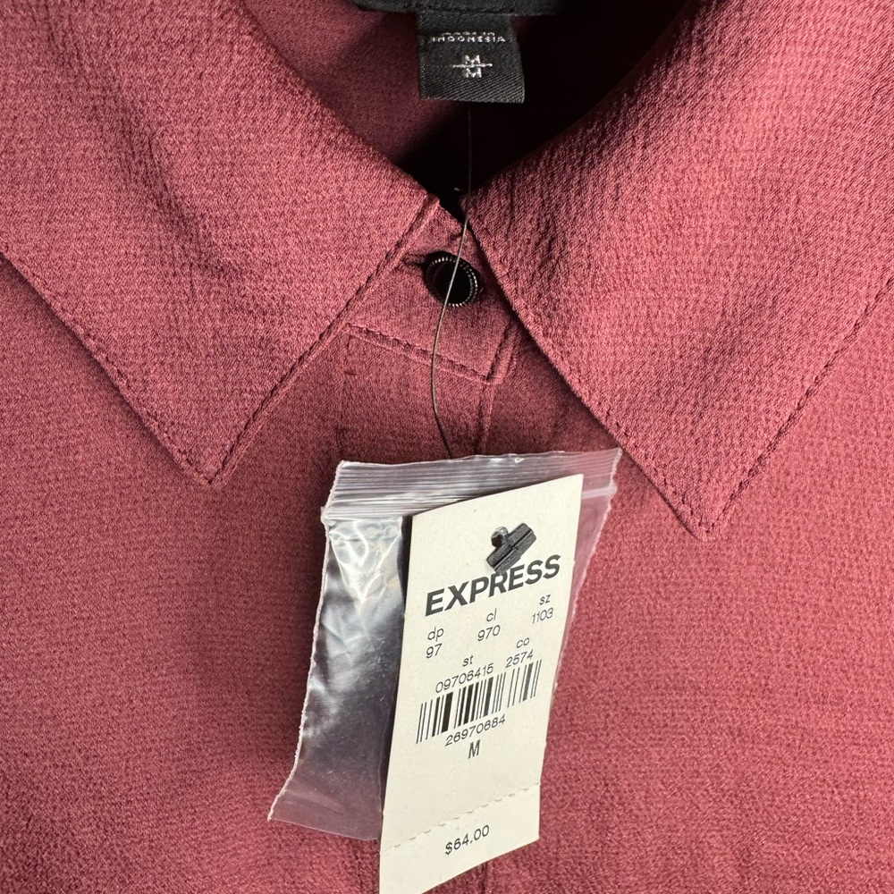 Express Ruffle Shoulder Button-Up Shirt - Picture 5 of 8